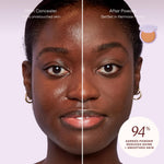 [Shared: 94% of users agreed that The Tower 28 Beauty GetSet Blur + Set Pressed Powder reduced their shine and smoothed skin.]