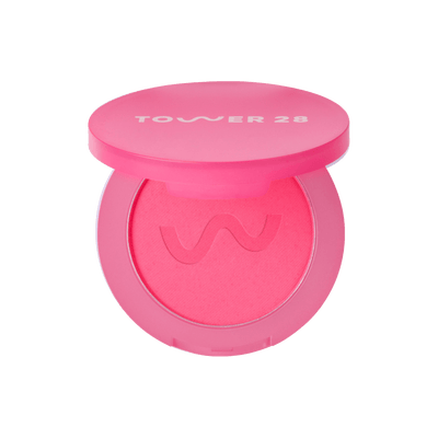 The Tower 28 Beauty GetSet™ Matte Powder Blush in the shade Feliz Fresca. [Feliz Fresca]