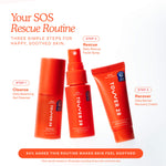 TOWER28 skincare products with 'Your SOS Rescue Routine' text on a white background [Shared]