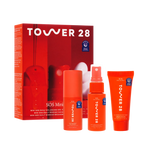 Tower 28 skincare product set with red packaging on a white background [Shared]