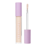 Tower 28 Beauty Swipe Serum Concealer in the shade 2.0 BU, shown with the tube standing upright next to the open applicator wand to reveal the product. [2.0 BU]