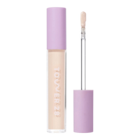 Tower 28 Beauty Swipe Serum Concealer in the shade 2.0 BU, shown with the tube standing upright next to the open applicator wand to reveal the product. [2.0 BU]