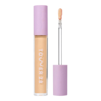 Tower 28 Beauty Swipe Serum Concealer in the shade 8.0 LBC, shown with the tube standing upright next to the open applicator wand to display the product. [8.0 LBC]