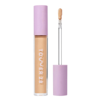 Tower 28 Beauty Swipe Serum Concealer in the shade 9.0 MDR, shown with the tube standing upright next to the open applicator wand to reveal the product. [9.0 MDR]