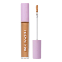 Tower 28 Beauty Swipe Serum Concealer in the shade 12.0 PALI, shown with the tube standing upright next to the open applicator wand to reveal the product. [12.0 PALI]