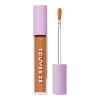 Tower 28 Beauty Swipe Serum Concealer in the shade 14.0 PV, shown with the tube standing upright next to the open applicator wand to reveal the product. [14.0 PV]