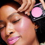 Dream Hour [A close up of a model with Tower 28 Beauty's BeachPlease Cream Blush in Dream Hour on her face.]